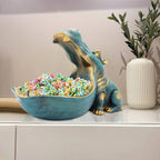 aboxoo Hippo Statue,Large Hippopotamus Figurine Home Sculpture with Resin, Hippo Candy Jar, Candy Dish Bowl for Office Desk, Key Bowl for Entryway Table,Container Storage Art Decor Box(Dark Blue) - Grand Goldman