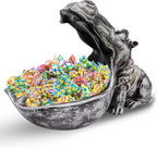 aboxoo Hippo Statue,Large Hippopotamus Figurine Home Sculpture with Resin, Hippo Candy Jar, Candy Dish Bowl for Office Desk, Key Bowl for Entryway Table,Container Storage Art Decor Box(Dark Blue) - Grand Goldman