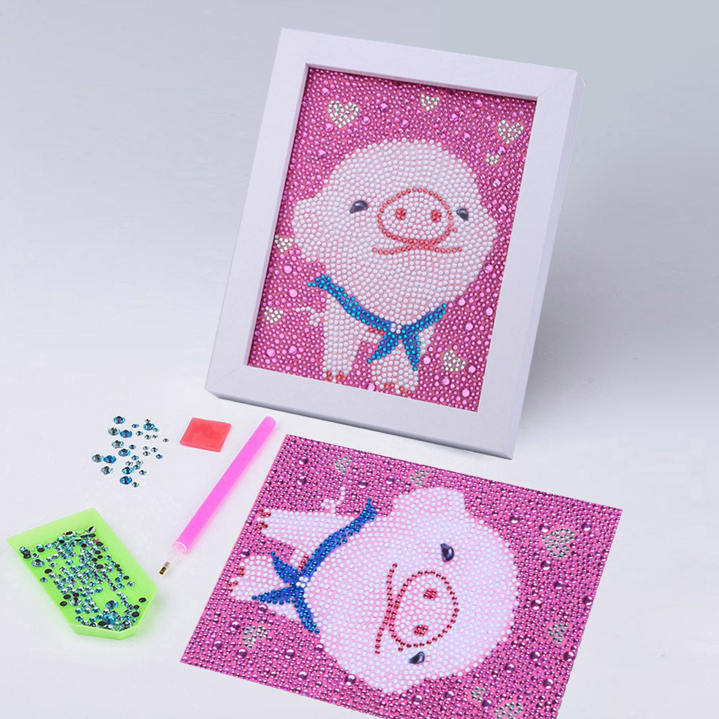 Full Diamond Children 5D  Pig Crystal Furniture Bedroom Decorative Painting