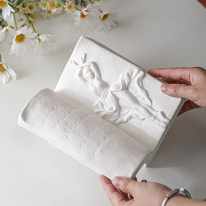 Ceramic Book Stand Creative Home Desktop Storage Office Decoration