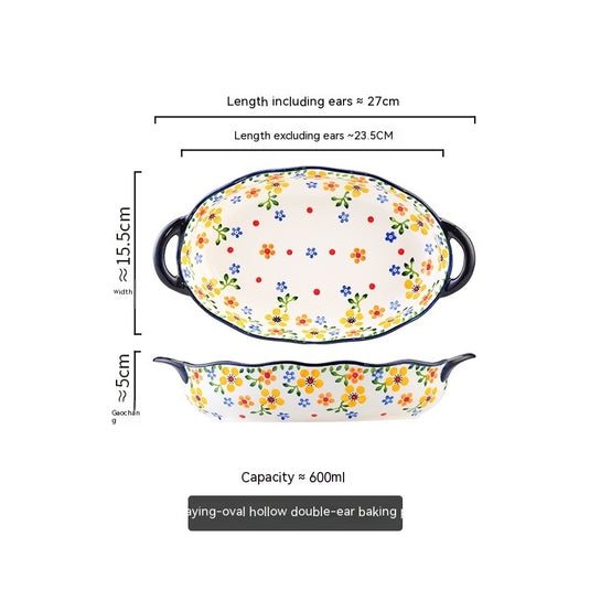 Polish Lace Bowl Home Use Set Good-looking Ceramic Nordic Bowl Plate Tableware Binaural