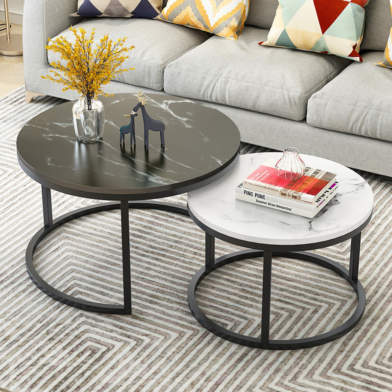 Coffee Table Living Room Creative Round Suit Wrought Iron Tea Table