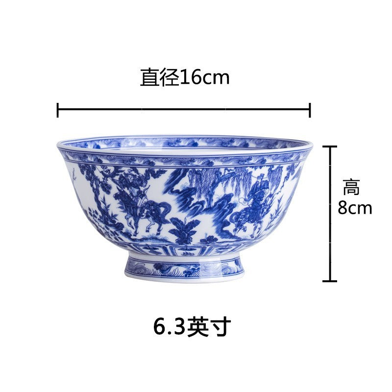Blue And White Devil Valley Bowl Bone China High Foot Anti-scald Ceramic Home Night