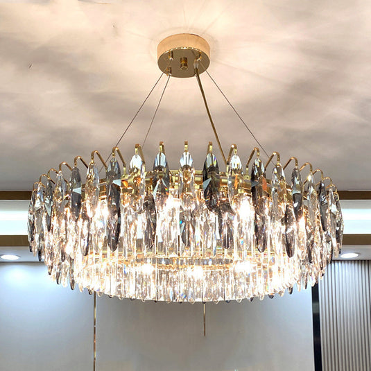 Lustre de luxe léger pour salon, cristal de luxe, diamant, mode