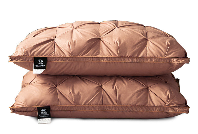 A Pair Of Feather Pillows And White Goose Single Neck Guards