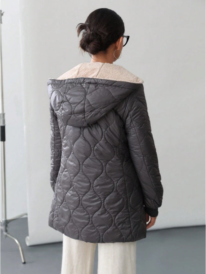 Aveloria Affinna Casual Quilted Loose Hooded Padded Padded Coat Clothes Winter