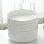 Household Pure White Simple Bone China Tableware Plate