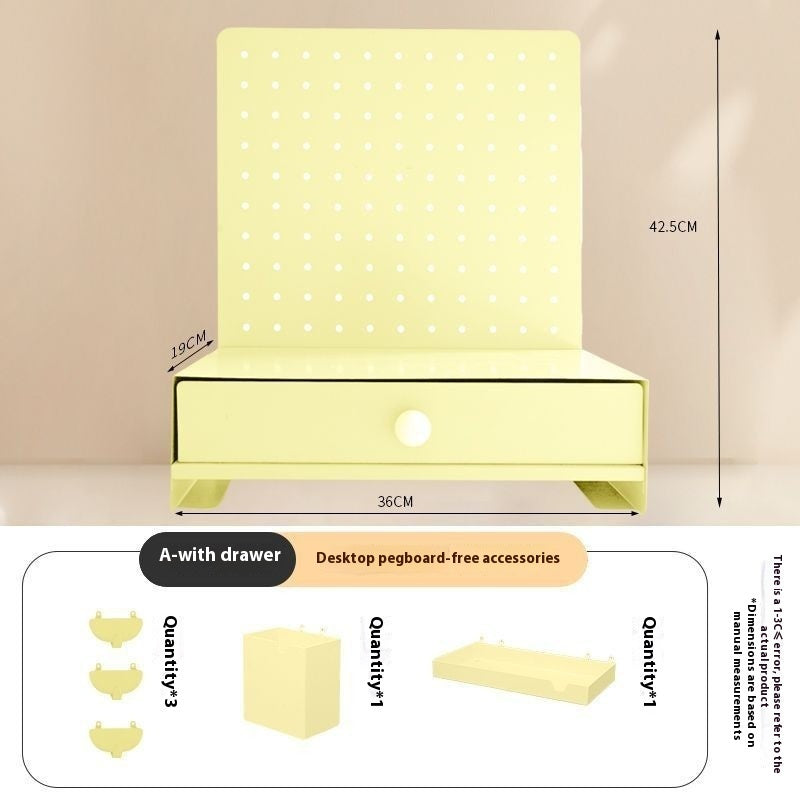 Desktop Wire-wrap Board Storage Rack Iron Home Office Study Desk