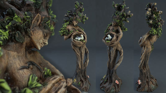 Træmand og fugl statue harpiks håndværk Bord dekorative ornamenter Have skov gudinde skulptur