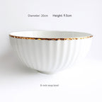 Golden Trim Bone China Western Cuisine Plate Household Dinner Plate Plate Dish Dishware Suit Combination Plate