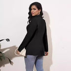 Front Open-front Jacket Work Office Blazer With Zipper