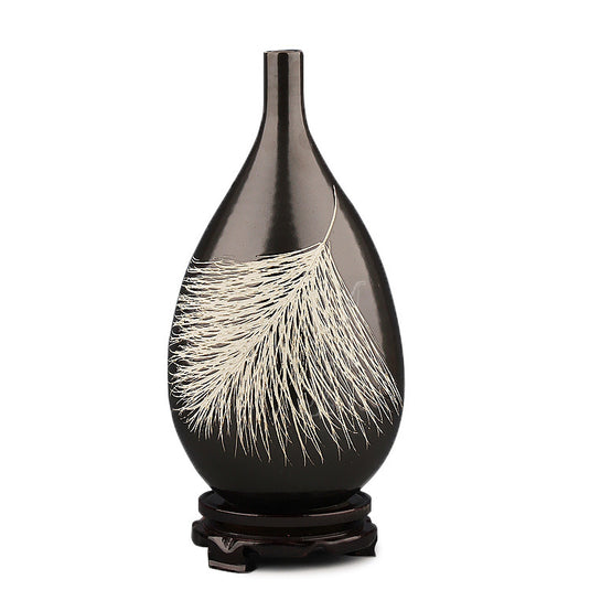Home Decoration Ceramic Modern Chinese Angel Feather Water Drop Vase