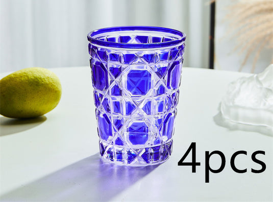 Creative Light Luxury Color Checkered Whisky Cup