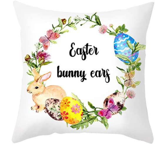 Living Room Sofa Bed Easter Linen Throw Pillowcase