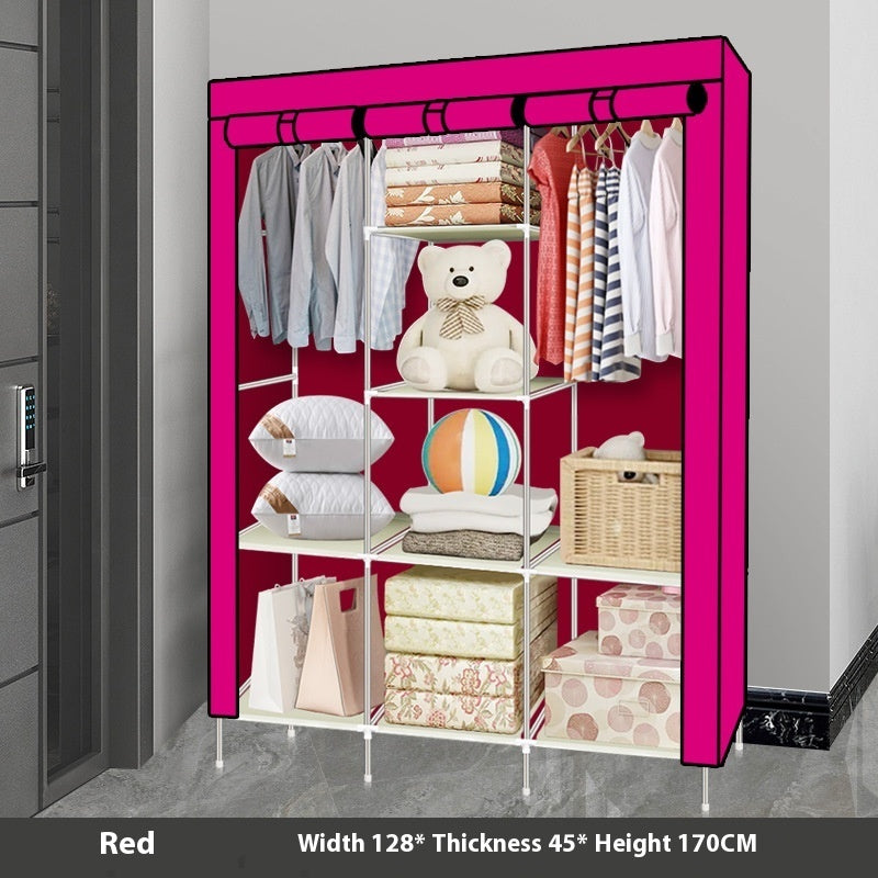 Metal Combination Simple Wardrobe Rental Room Steel Pipe Assembly Clothes Household Bedroom