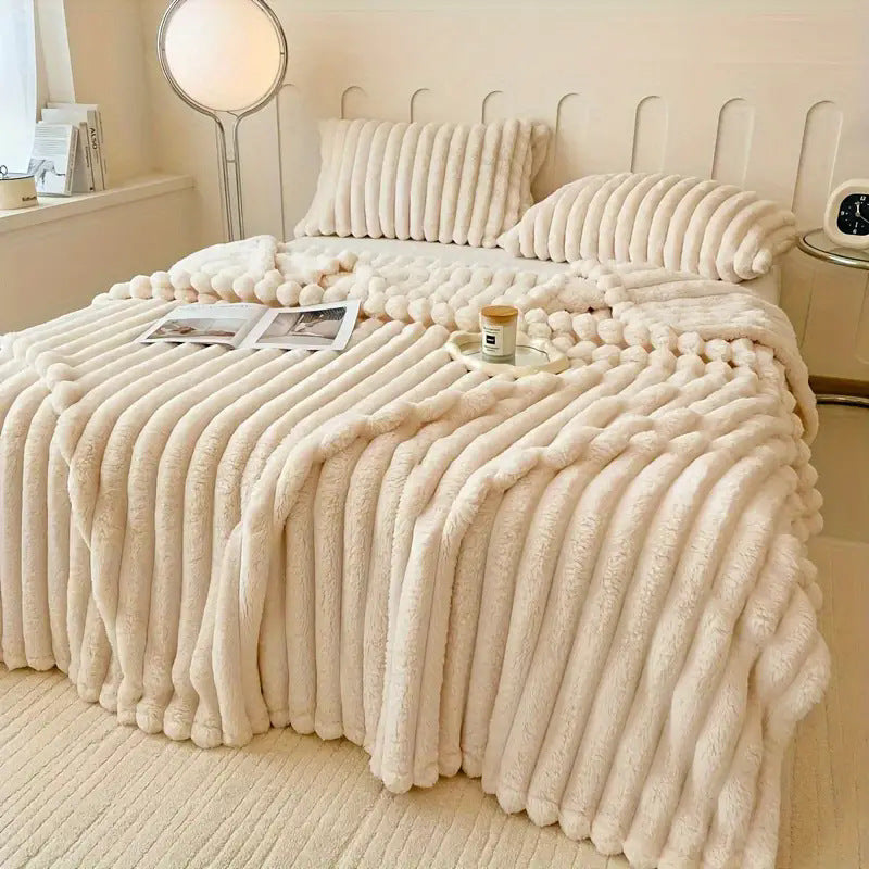 Luxe imitatie konijnenbont sjaal deken zacht en warm