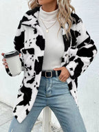 Leisure Button Double-sided Plush Jacket For Women