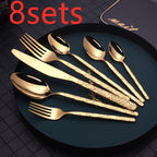 Embossed Textured Handle Steak Cutlery Western Cutlery - Grand Goldman