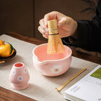 Flower Pattern Tea Whisk Benli Tea Bowl Set