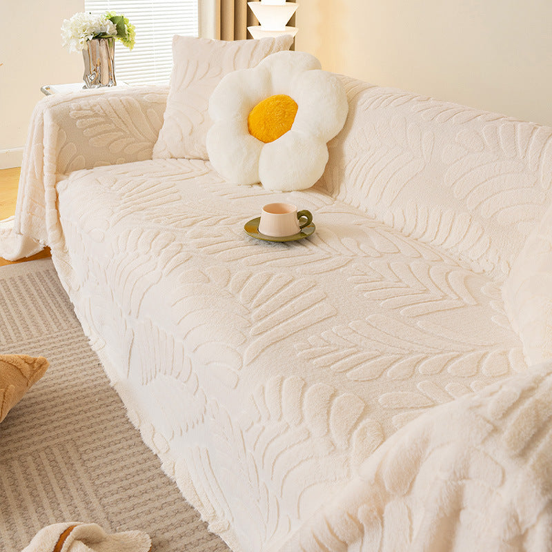 Housse de canapé en peluche épaissie et chaude