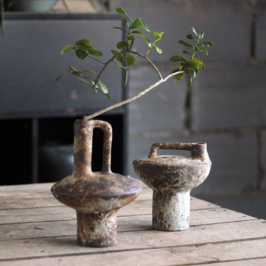 Keramisk vase Blomsterarrangement Vintage håndlavede lydløse ornamenter