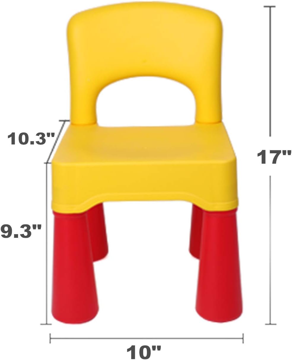 burgkidz Plastic Toddler Chair, Durable and Lightweight Kids Chair, 9.3" Height Seat, Indoor or Outdoor Use for Toddlers Boys Girls Ages 2 and Up - Grand Goldman