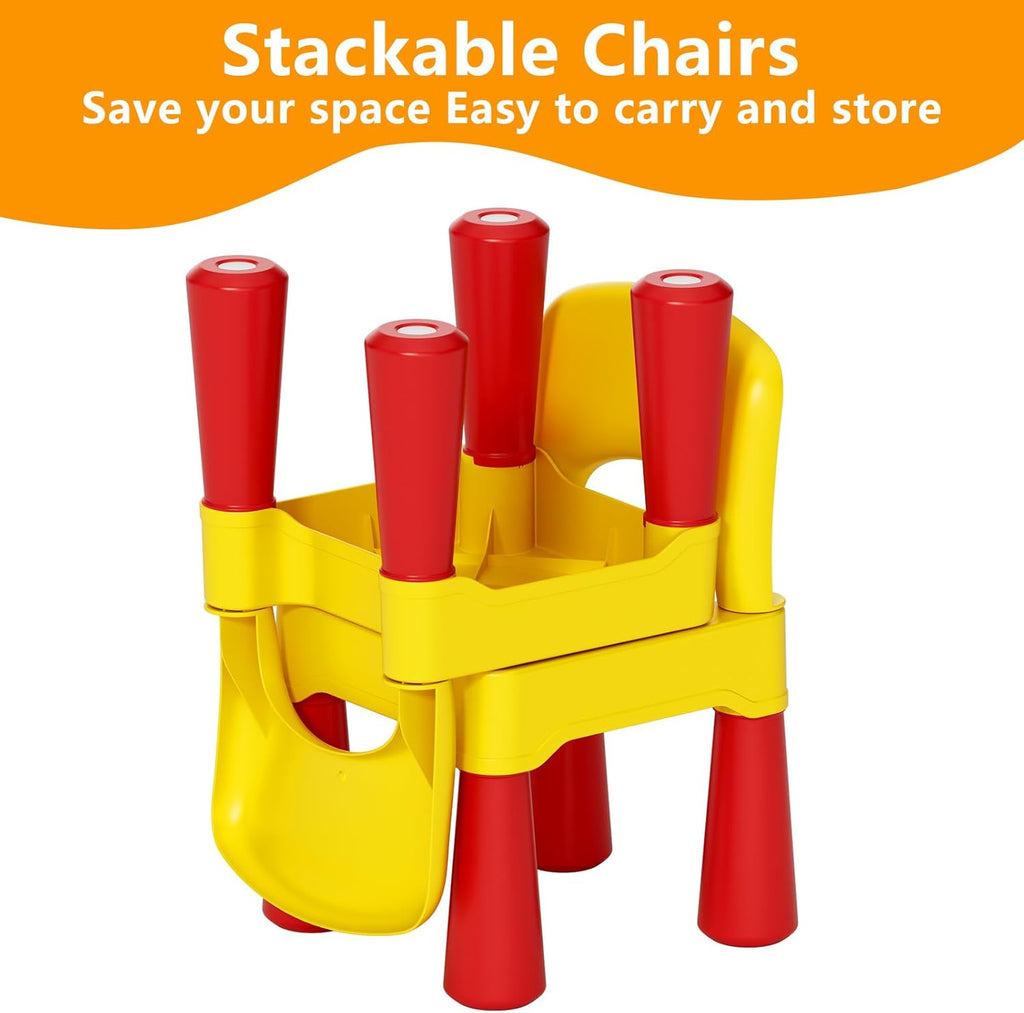 burgkidz Plastic Toddler Chair, Durable and Lightweight Kids Chair, 9.3" Height Seat, Indoor or Outdoor Use for Toddlers Boys Girls Ages 2 and Up - Grand Goldman