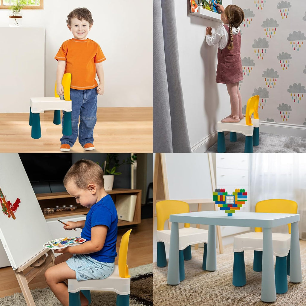 burgkidz Plastic Toddler Chair, Durable and Lightweight Kids Chair, 9.3" Height Seat, Indoor or Outdoor Use for Toddlers Boys Girls Ages 2 and Up - Grand Goldman