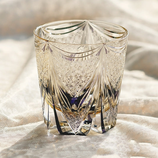 Verre à whisky en verre de cristal sculpté à la main