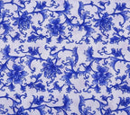 Blue Flower Classical Printed Cloth With White Background Fabric