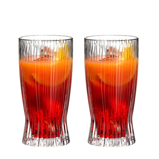 Japanese Style Striped Glass Whiskey Glass Colin Glass Juice Glass Foreign Wine Glass Ice Hockey Glass Cut Flower Long Drink Glass Colin Glass