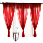 Solid Color Glass Mesh Curtains Transparent Color Ready-made Curtain Punch-free