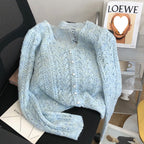 Cropped Sweater Coat Women's Knitted Cardigan