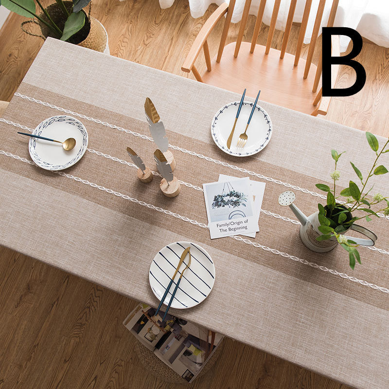 Imitation Cotton And Linen Coffee Table Rectangular Table Embroidered Tablecloth