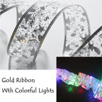 6LED Lights Gilding Double Ribbons Gilding Double Ribbons Christmas Tree Double Ribbons