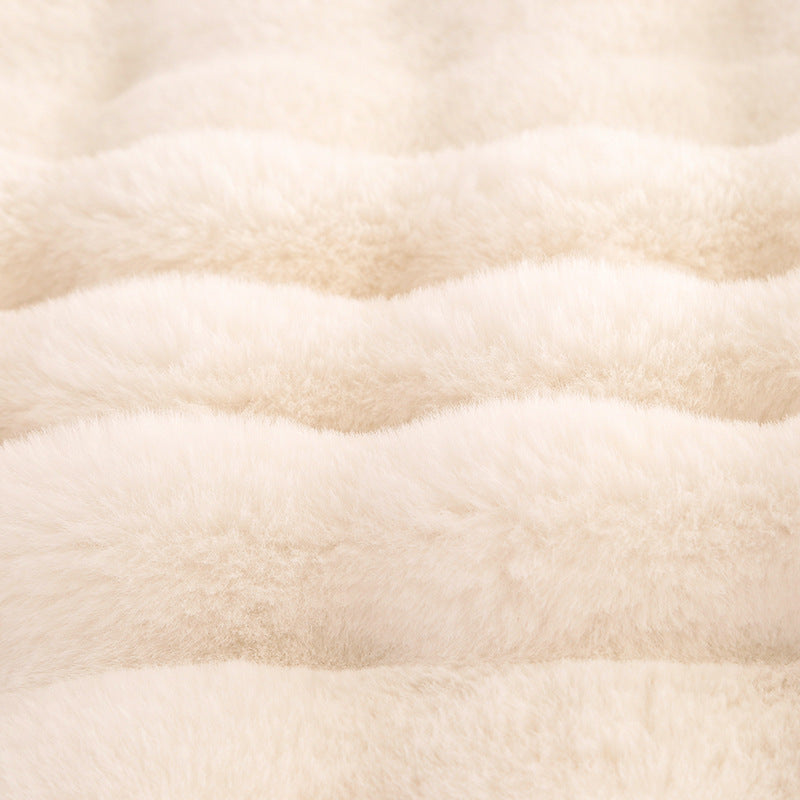 Large Bubble Rabbit Fur Thickened Double-layer Warm Blanket