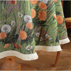 American Country Encryption Jacquard Round Coffee Table Cloth