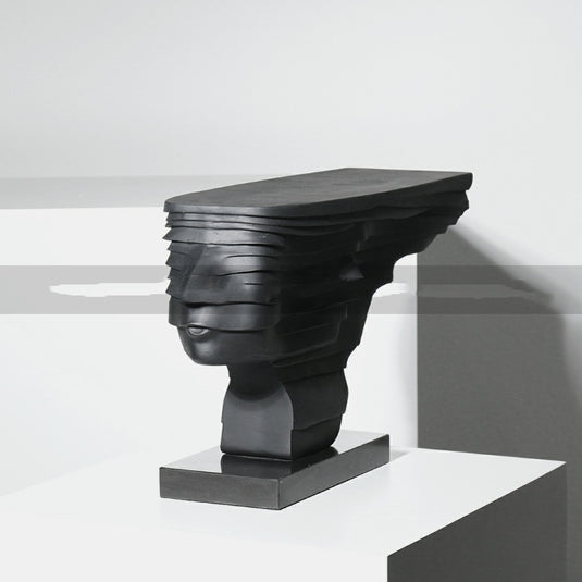 Moderne abstrakt figur dobbeltsidet sort skulptur dekoration blødt ornament