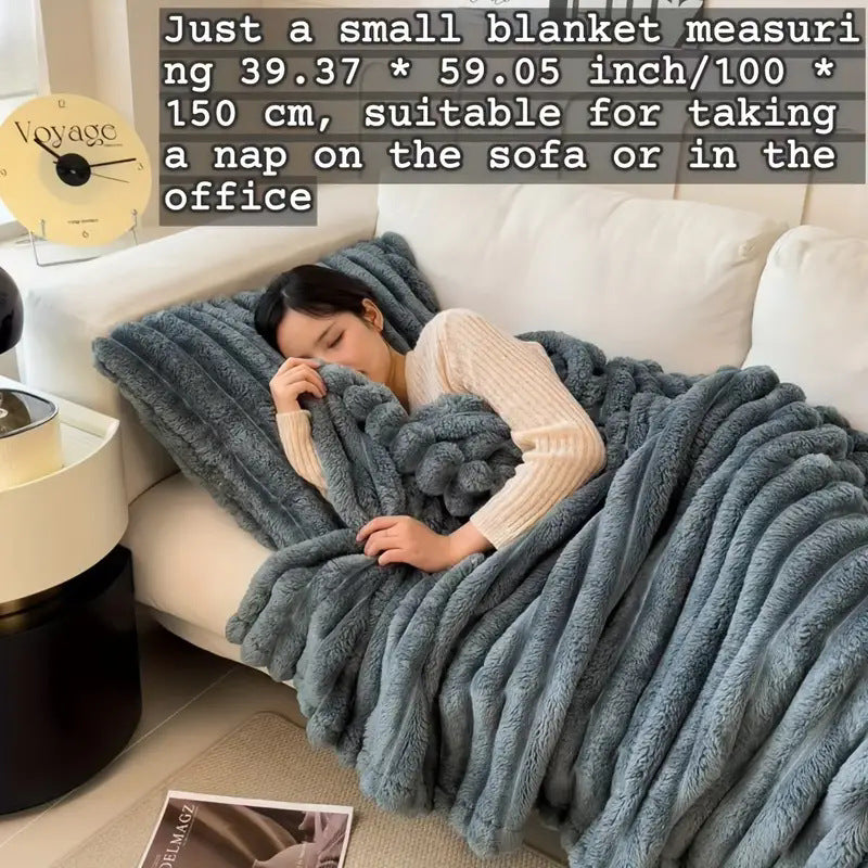 Luxe imitatie konijnenbont sjaal deken zacht en warm
