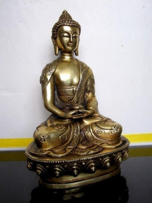 Pure Copper Amitabha Buddha Statue Ornamenter