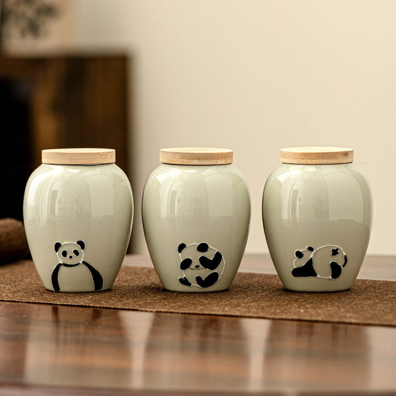 Chinese Retro Panda Ceramic Pot