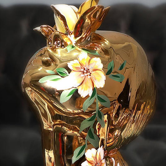 FLORAL LIFEFORM Modern Abstract Silver Resin Statue & Figure Sculpture Flower Girl Ornaments