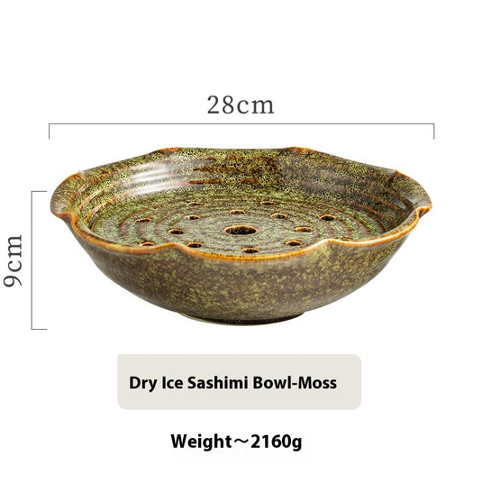 Dry Ice Sashimi Plate Seafood Ceramic Plate