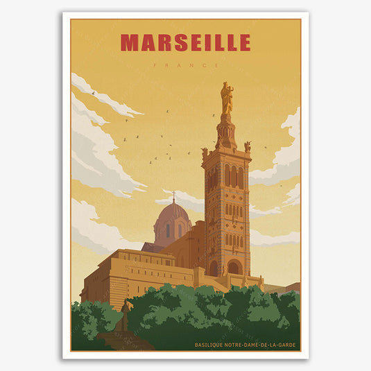 Affiche de voyage Vintage de Marseille, France, peinture sur toile du parc National, décoration de la maison
