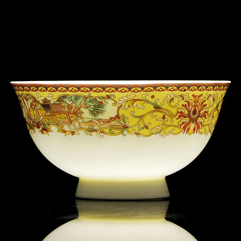 christmas Chinese bowl dishes set Jingdezhen Bone China dish glaze medium color 56 pieces  ceramic tableware moving gifts - Grand Goldman