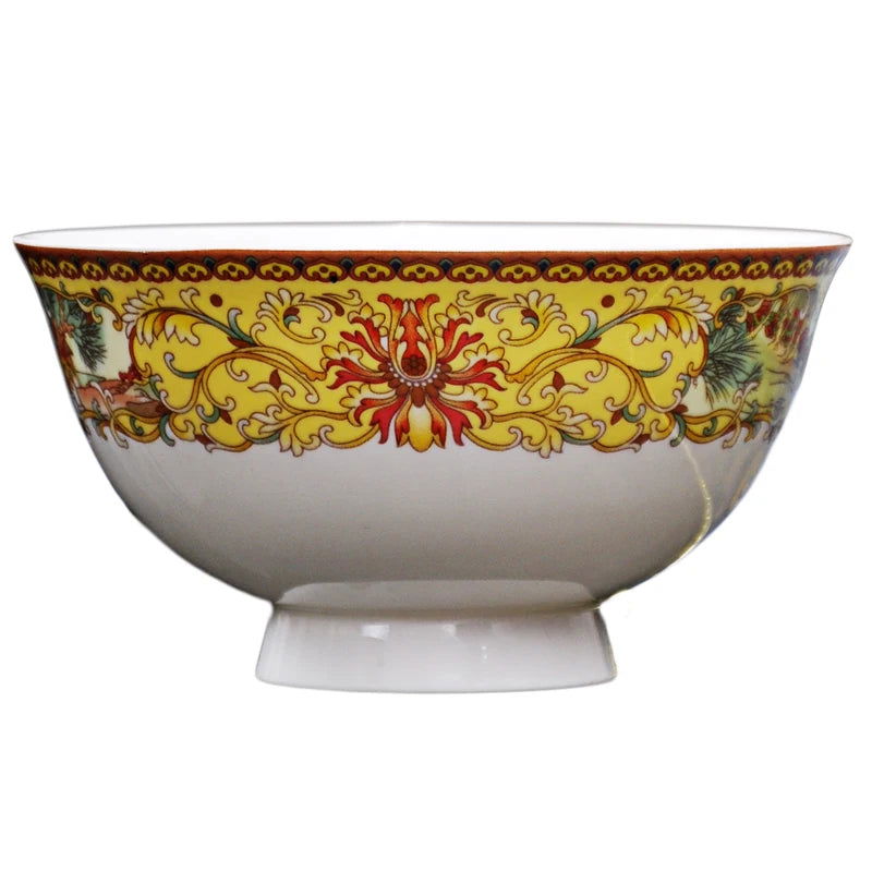 christmas Chinese bowl dishes set Jingdezhen Bone China dish glaze medium color 56 pieces  ceramic tableware moving gifts - Grand Goldman