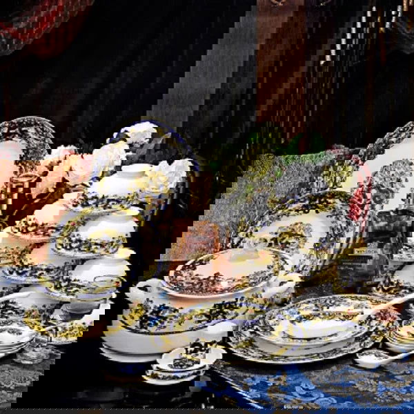 christmas Chinese bowl dishes set Jingdezhen Bone China dish glaze medium color 56 pieces  ceramic tableware moving gifts - Grand Goldman