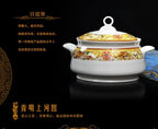 christmas Chinese bowl dishes set Jingdezhen Bone China dish glaze medium color 56 pieces  ceramic tableware moving gifts - Grand Goldman