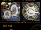 christmas Chinese bowl dishes set Jingdezhen Bone China dish glaze medium color 56 pieces  ceramic tableware moving gifts - Grand Goldman