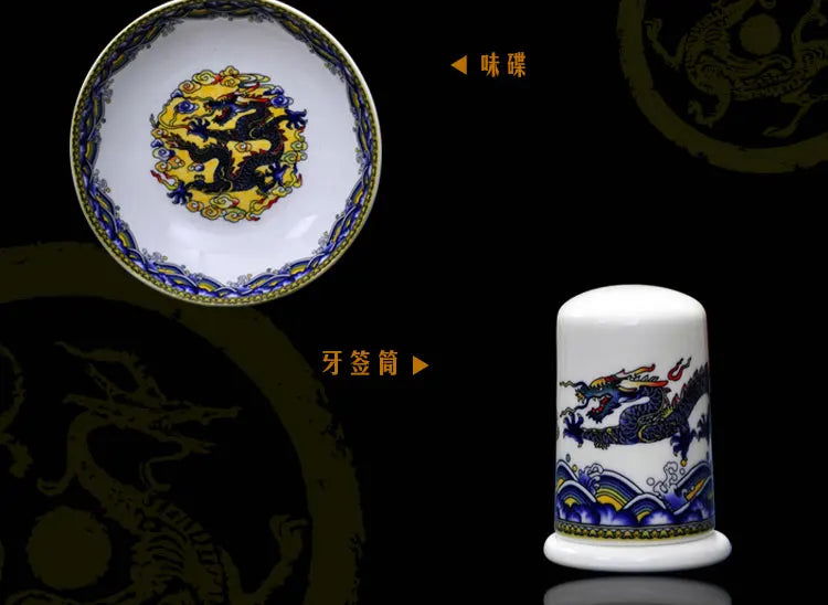 christmas Chinese bowl dishes set Jingdezhen Bone China dish glaze medium color 56 pieces  ceramic tableware moving gifts - Grand Goldman